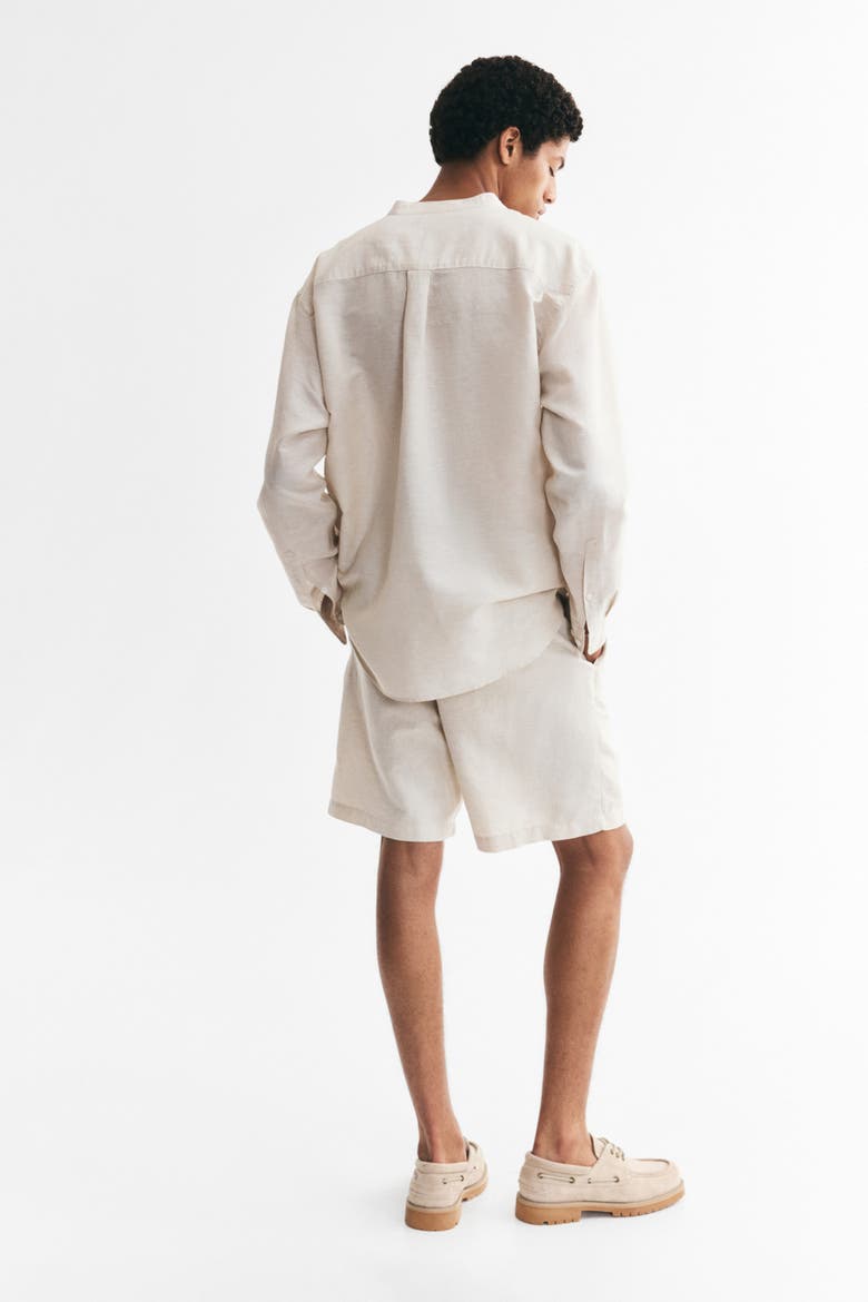 Regular Fit Linen-blend Shorts, Alternate, color, Light beige
