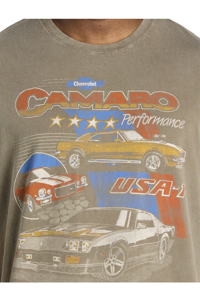 Big & Tall Camaro Montage Graphic Tee, Alternate, color, STONE GREY