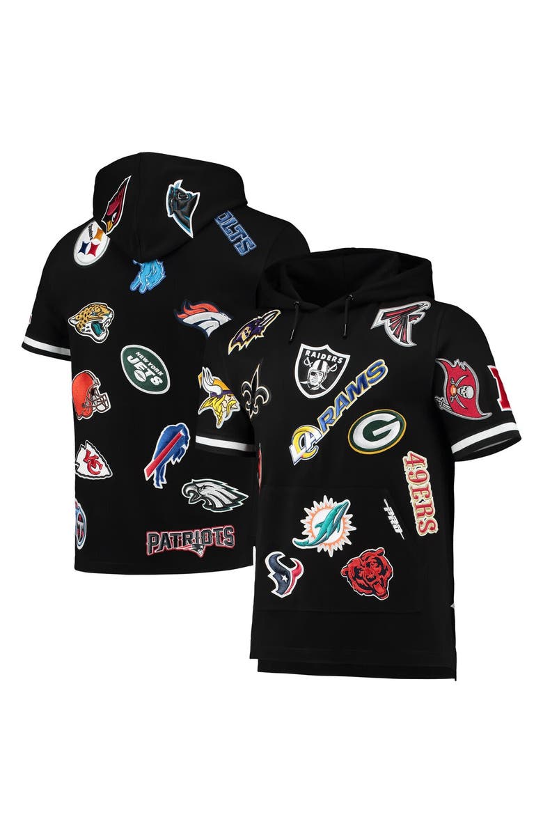 PRO STANDARD Men's Pro Standard Black NFL League Wordmark Short Sleeve Pullover Hoodie, Main, color, 