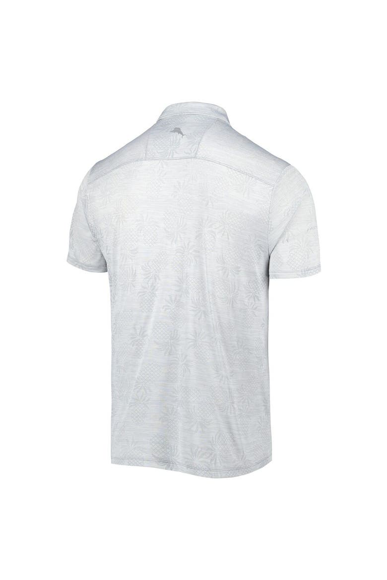 Men's Tommy Bahama Gray Los Angeles Dodgers IslandZone Pineapple Palm Coast Polo, Alternate, color, Gray