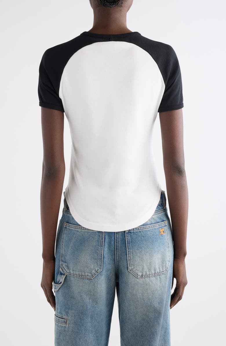 Courrèges Circle Contrast T-Shirt, Alternate, color, Heritage White/ Black