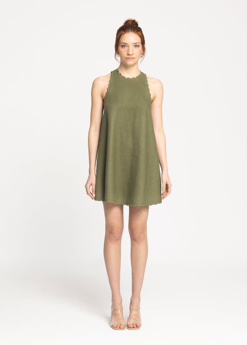 Monlicia Calia Cream Mini Linen Dress In Brown