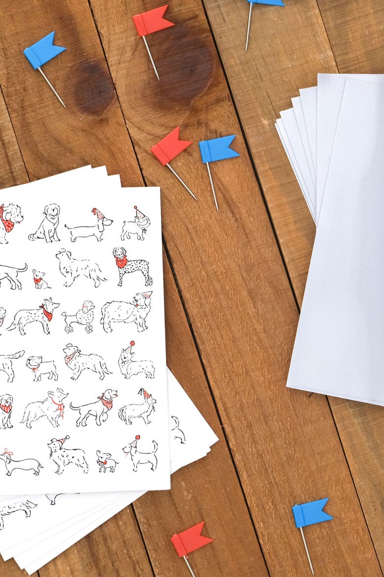 Dogs with Party Hats Set of 8 Greeting Cards, Alternate, color, Multi-Pack