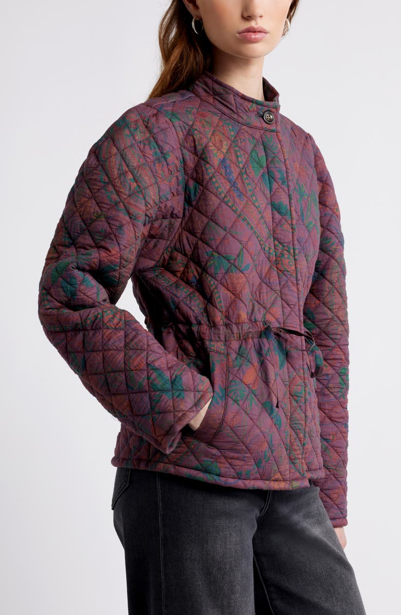 Treasure & Bond Paisley Quilted Jacket, Alternate, color, Burgundy Paisley
