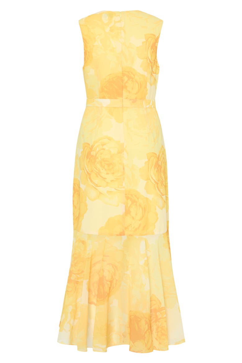 Nanci Camellia High-Low Midi Dress, Alternate, color, YELLOW MULTI