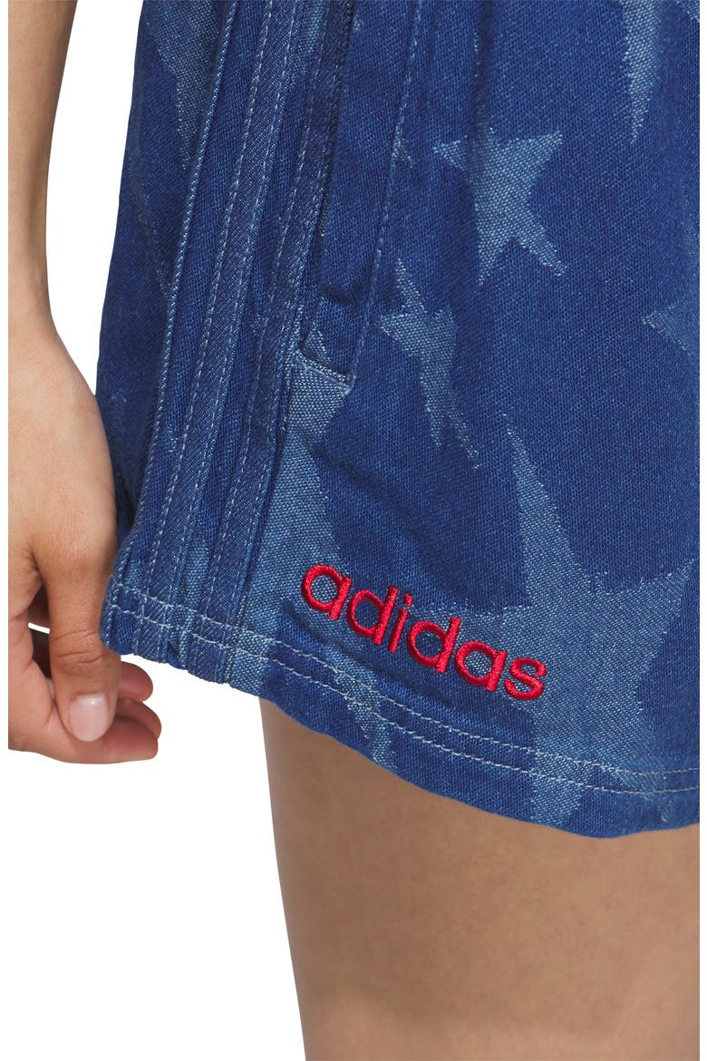 The Denim Star Graphic Cotton Varsity Shorts, Alternate, color, MEDIUM BLUE DENIM