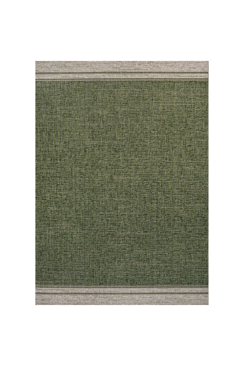 Alda Modern Minimalist Mingled Solid Indoor/Outdoor Area Rug, Main, color, Green/Cream