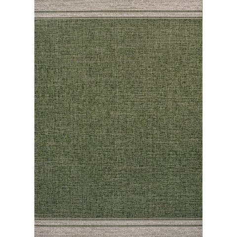 Alda Modern Minimalist Mingled Solid Indoor/Outdoor Area Rug