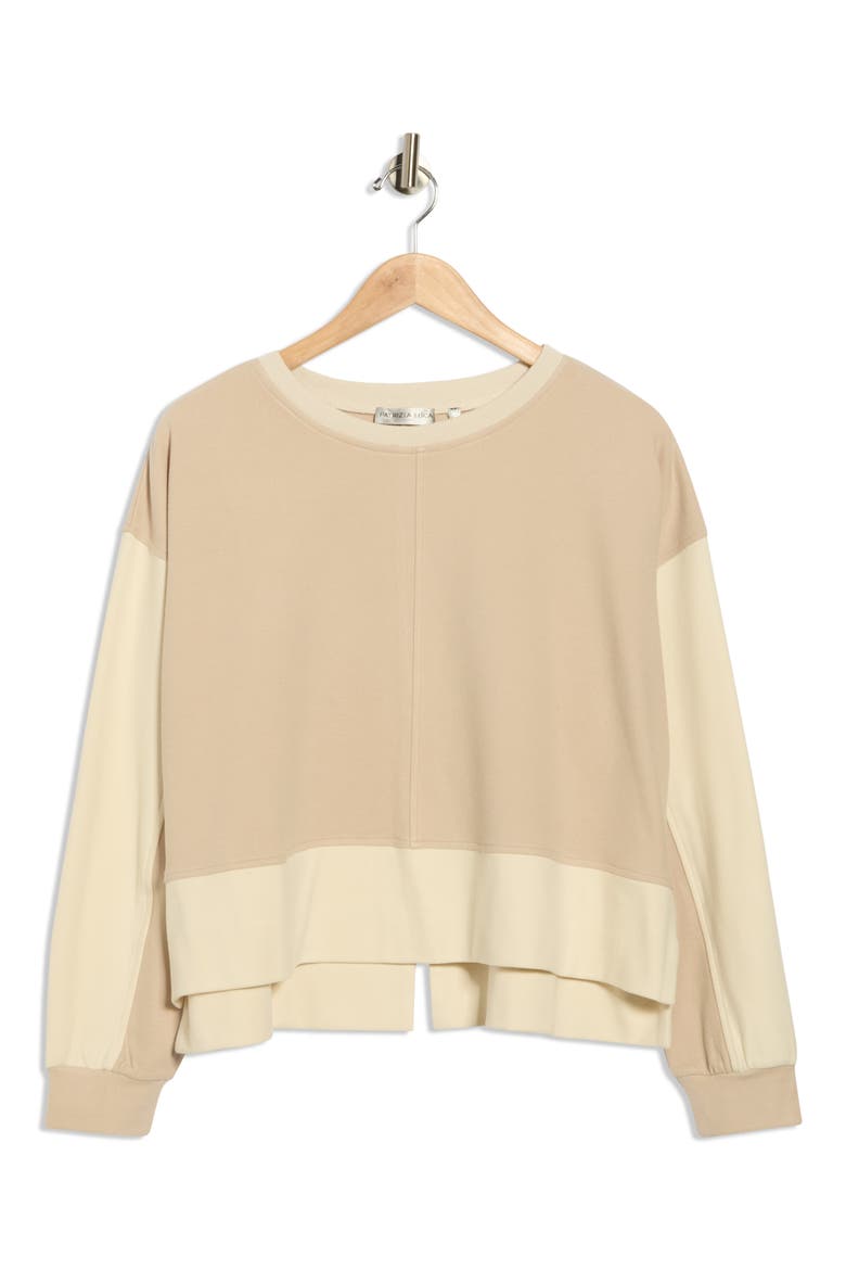 Colorblock Sweatshirt, Alternate, color, SAND