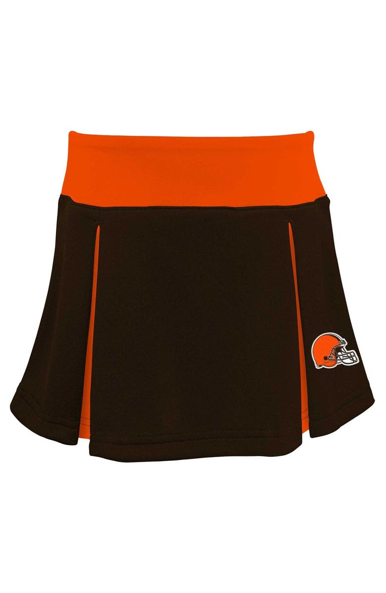 Outerstuff Girls Youth Brown Cleveland Browns Spirit Two-Piece Cheerleader Set, Alternate, color, Brown