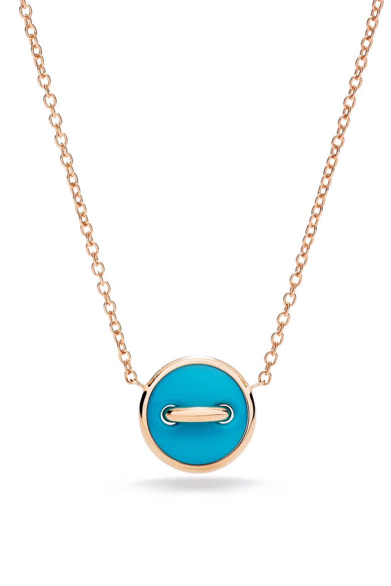 Pom Pom Dot Ring Necklace, Main, color, TURQUOISE