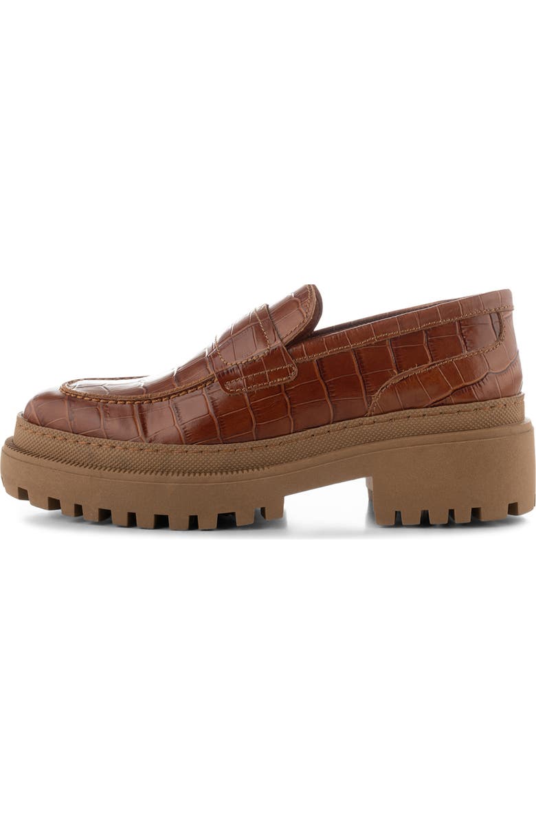 Shoe The Bear Iona Croc Embossed Platform Loafer, Alternate, color,