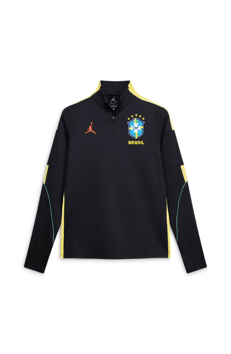 Jordan Brand Men's Jordan Brand Black Brazil National Team 2026 Strike Dri-FIT Long Sleeve Quarter-Zip Drill Top, Alternate, color, Black