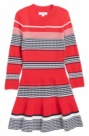 Reiss Kids' Remi Stripe Long Sleeve Dress
