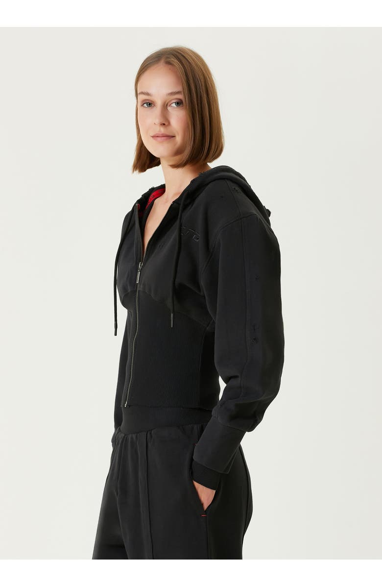 PCFG Pure Cotton Your *Itch Corset Zipped Hoody, Alternate, color, Black