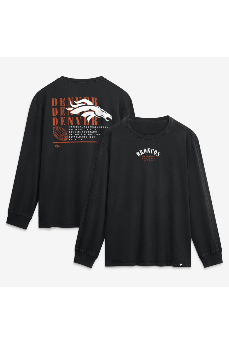 Men's Fanatics Black Denver Broncos Relaxed Fullback Drive Long Sleeve Fashion Top, Main, color, Black