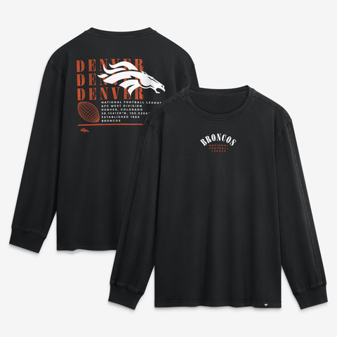 Men's Fanatics Black Denver Broncos Relaxed Fullback Drive Long Sleeve Fashion Top