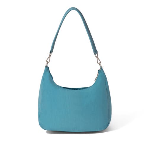 Baggallini Coastal Flip Lock Half Moon Bag In Seaside Blue