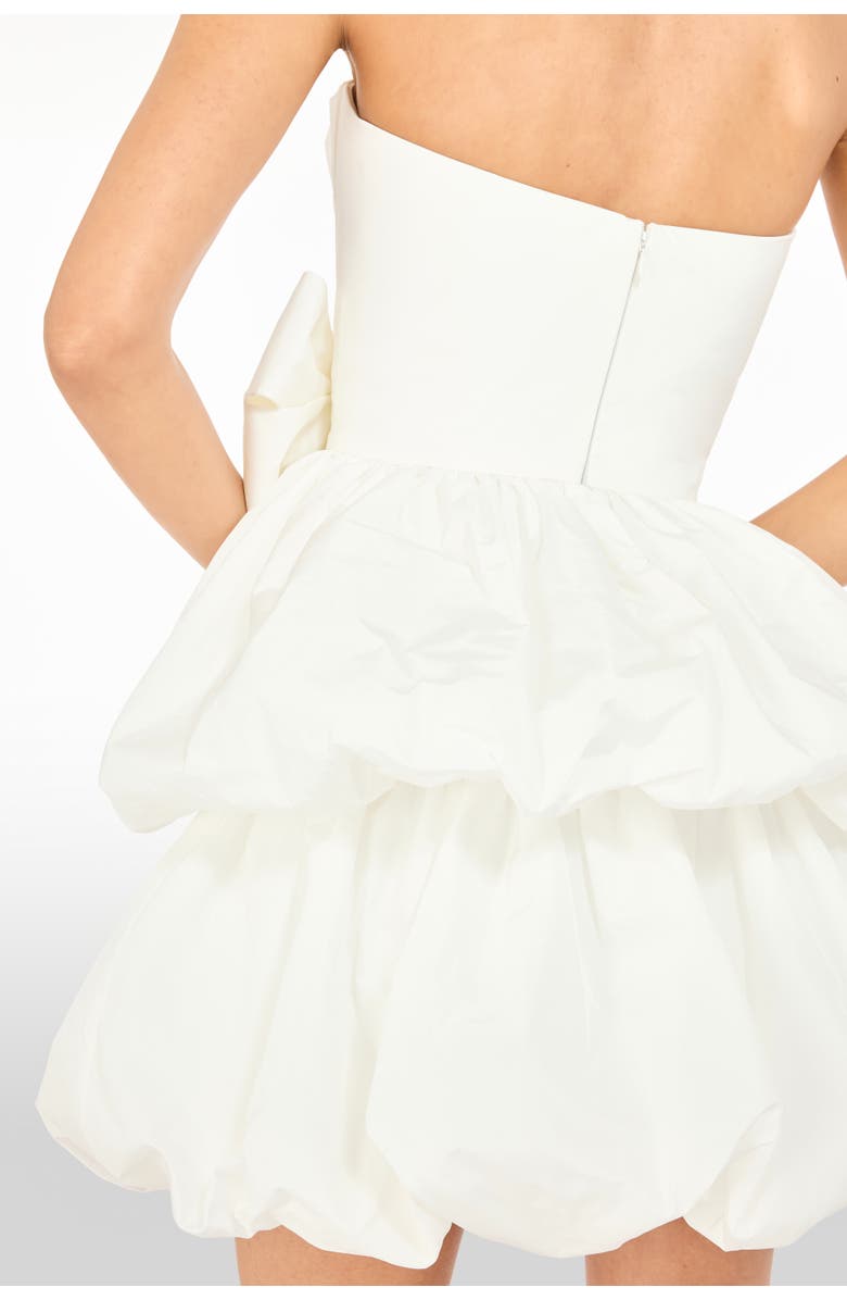 Jenny Packham Elaine Bow Tiered Mini Dress, Alternate, color, Ivory