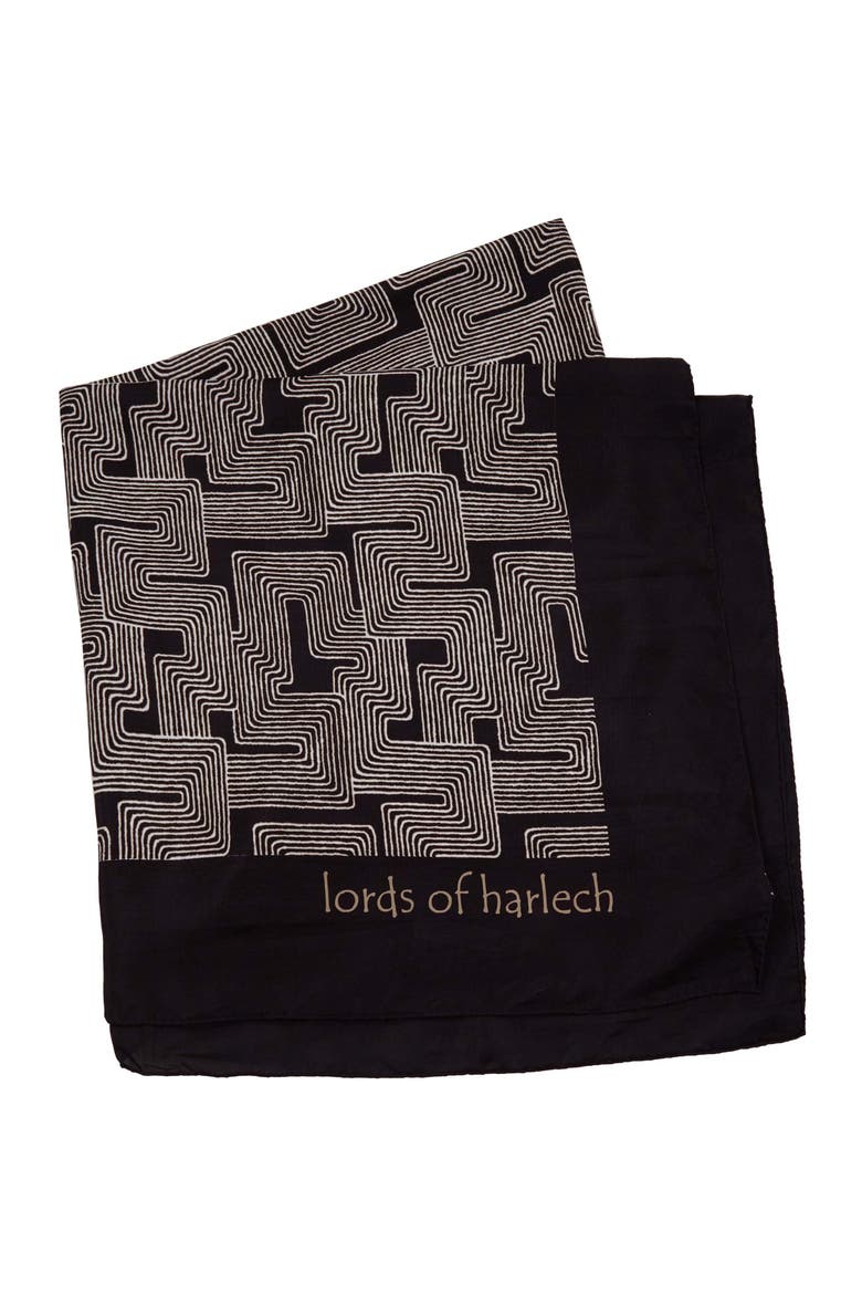 Inter Twine Womens Printed Scarf, Main, color, INTER TWINE BLACK