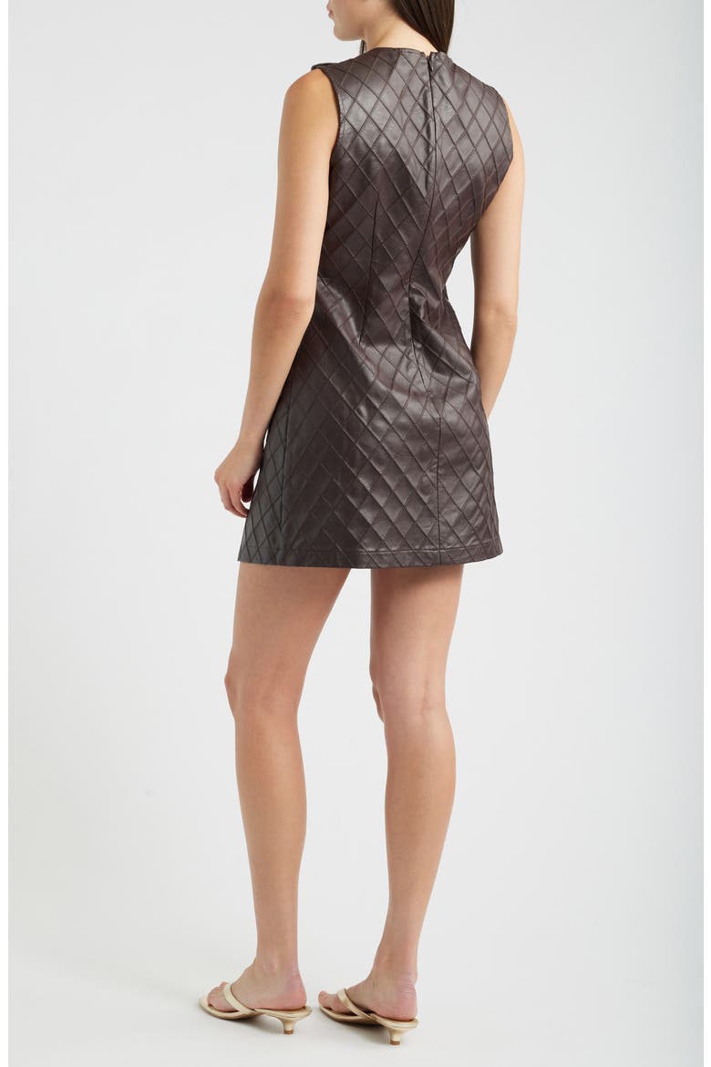 Sleeveless Faux Leather Dress, Alternate, color, BURGUNDY