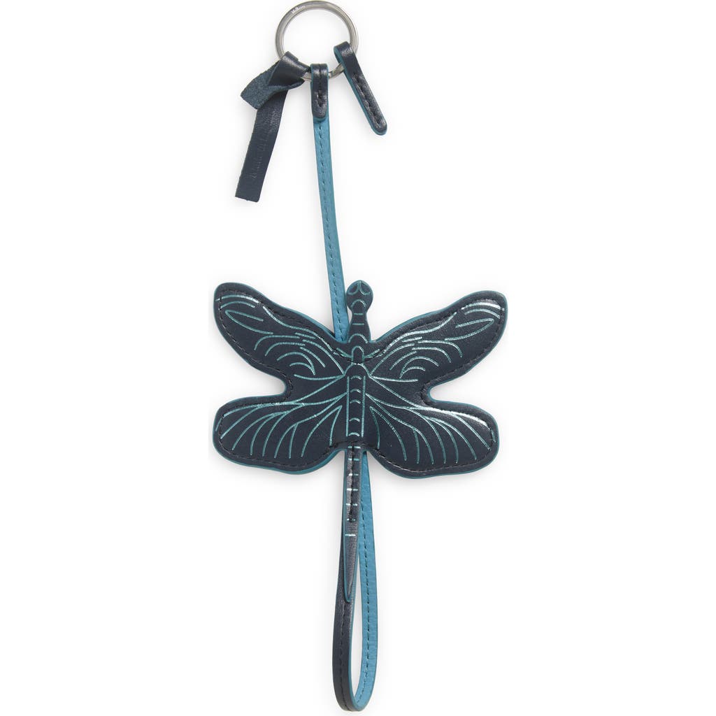 Mulberry Dragonfly Leather Key Chain In Night Sky