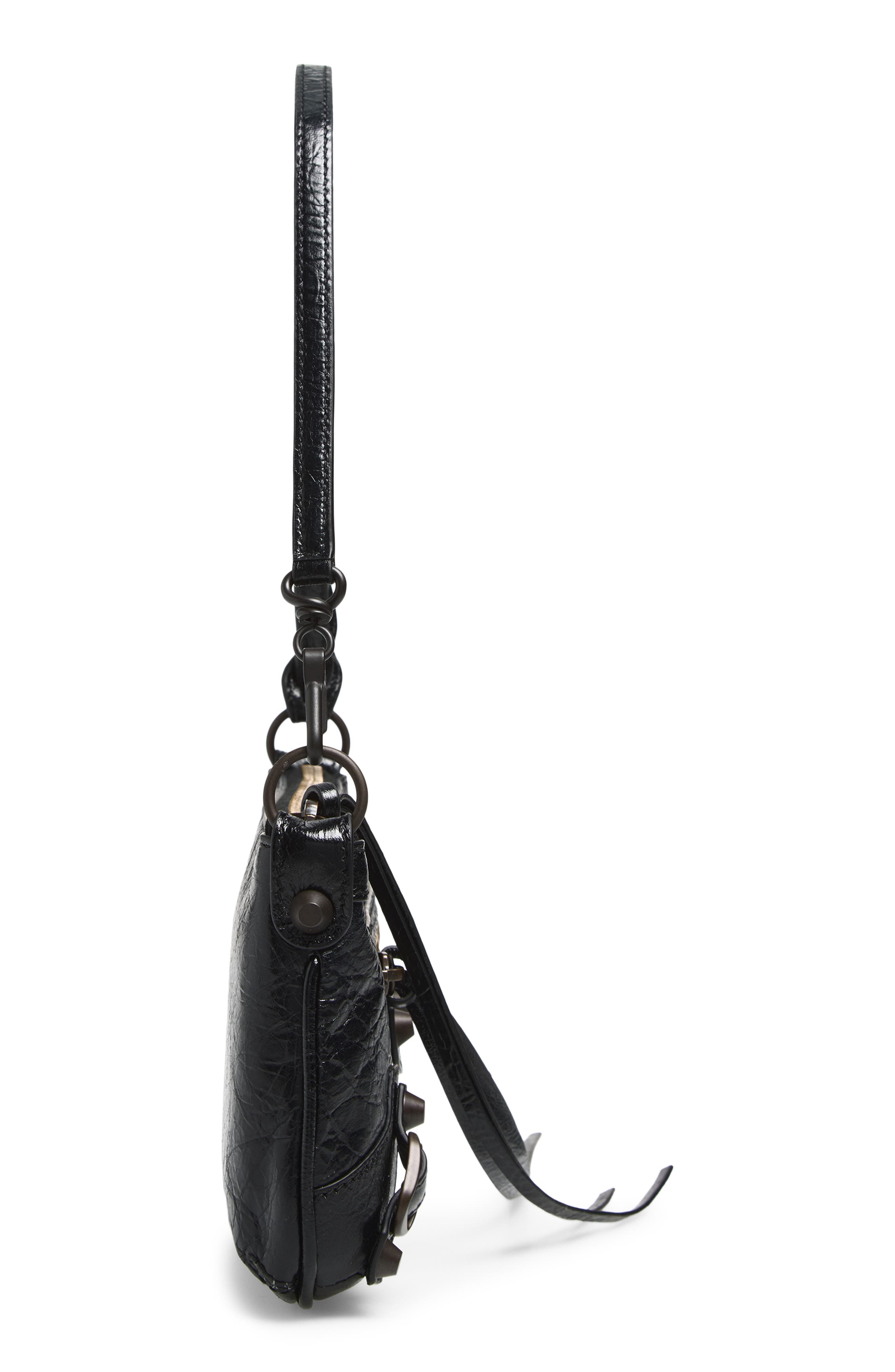 Balenciaga Le City Leather Pouch Shoulder Bag, Alternate, color, 1000 Black