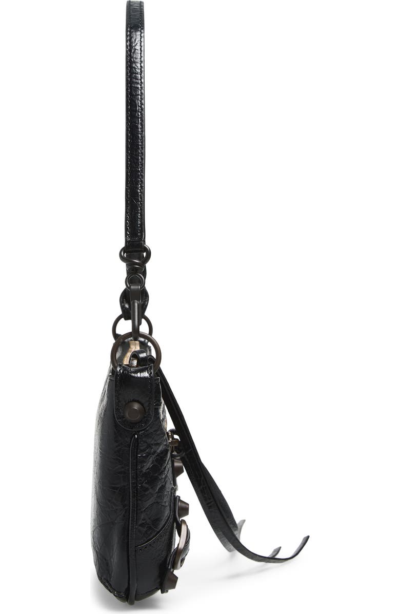 Balenciaga Le City Leather Pouch Shoulder Bag, Alternate, color, 1000 Black