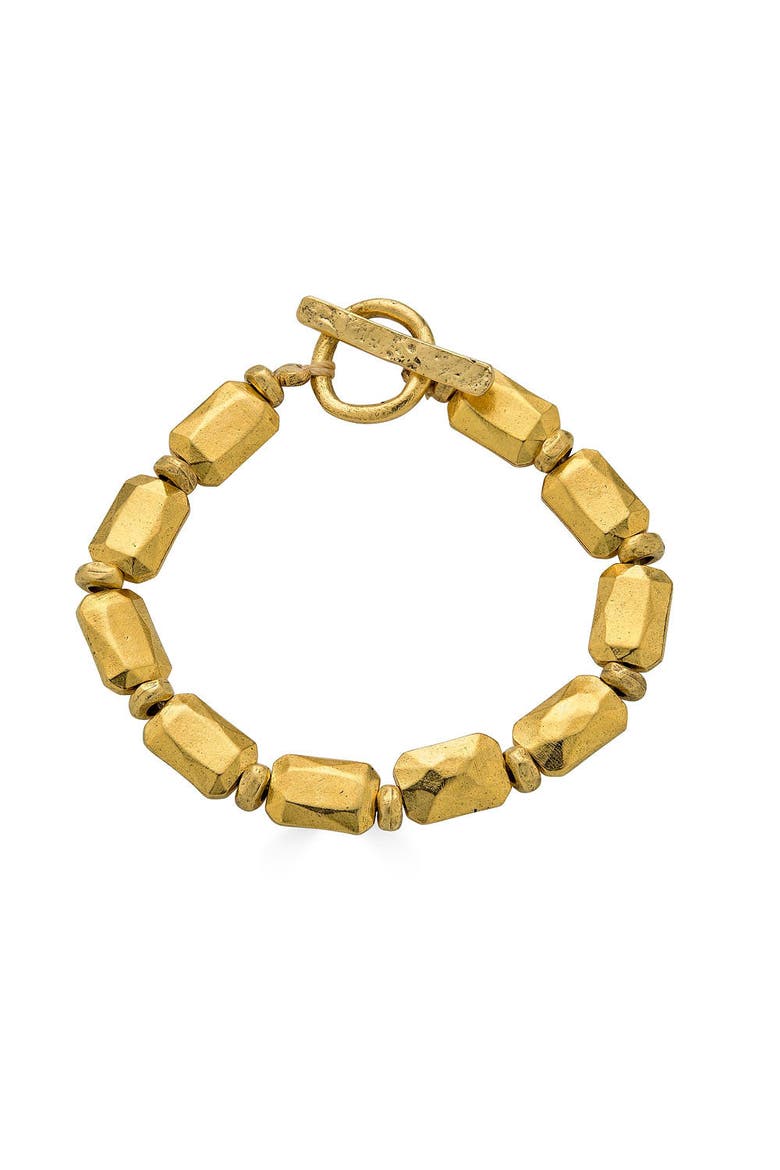 Rectangle Bead Bracelet, Main, color, Gold