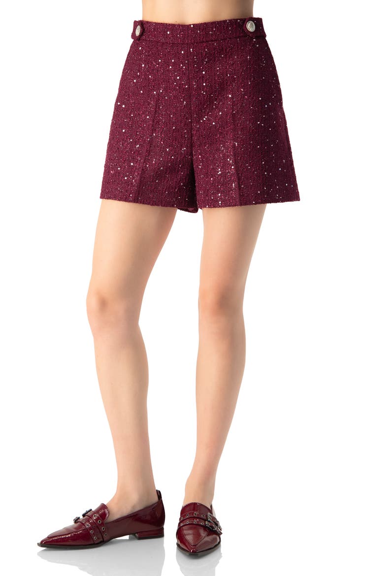Tailored Shorts with Pockets, Main, color, Wine