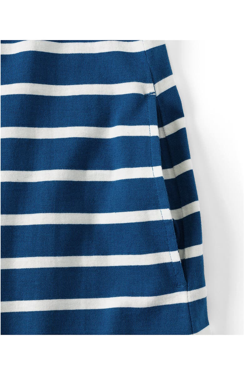 Lands' End Cotton Jersey Crew Neck T Shirt Dress, Alternate, color, Baltic Teal Spaced Stripe