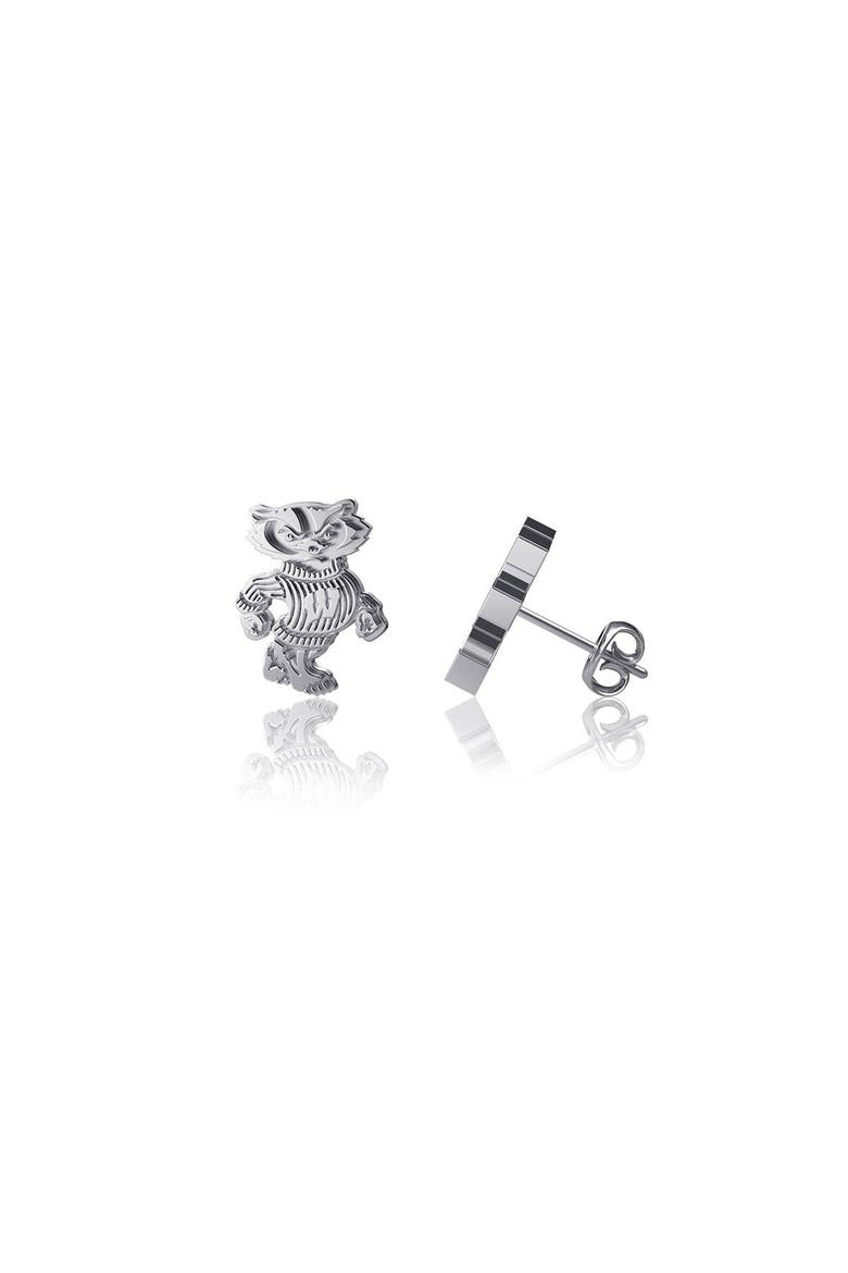 Wisconsin Badgers Team Logo Silver Post Earrings, Main, color, Silver