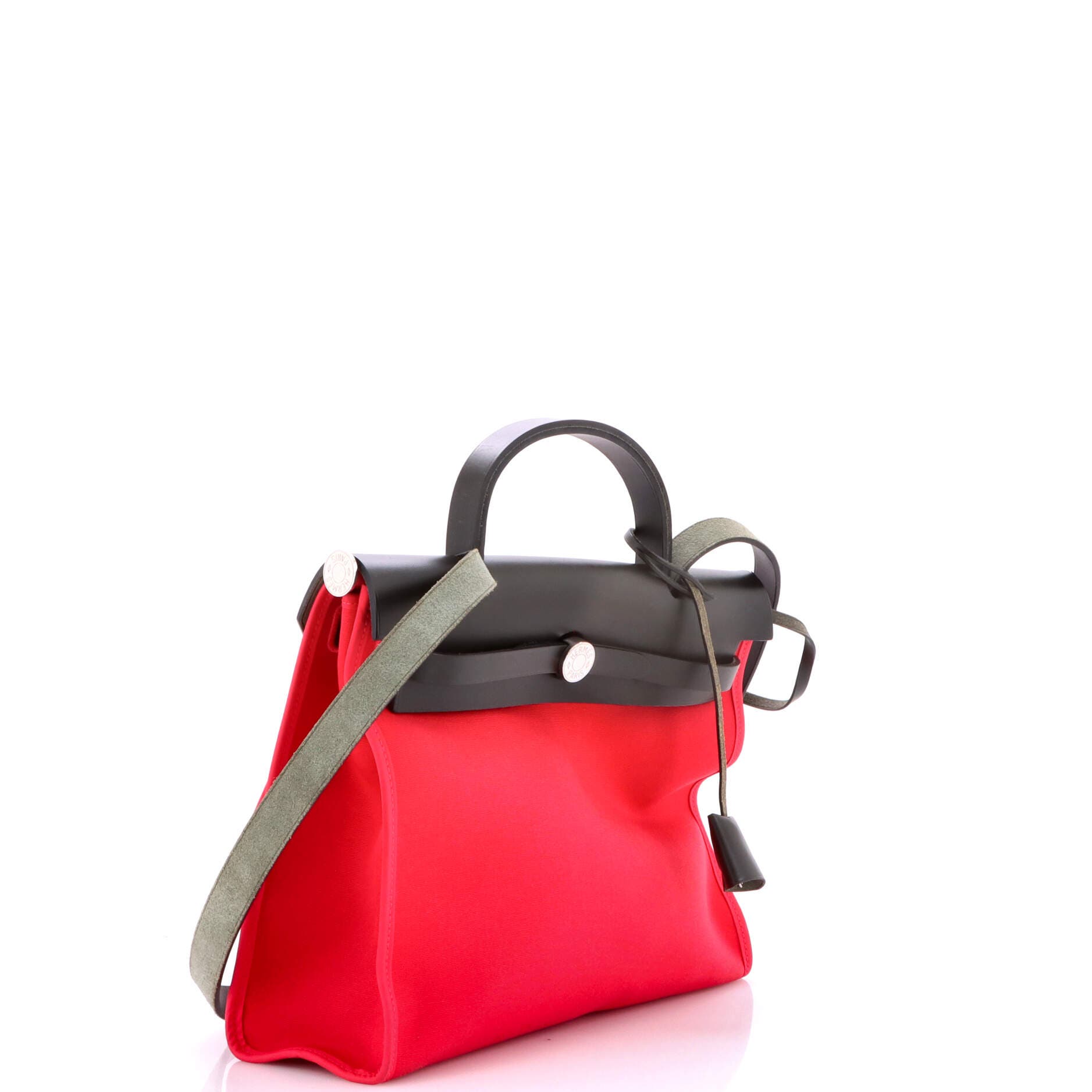 Pre-Owned Hermes Herbag Zip Leather and Toile 31, Alternate, color, Rose Extreme