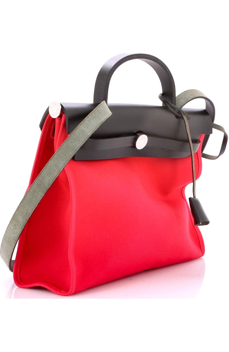 Pre-Owned Hermes Herbag Zip Leather and Toile 31, Alternate, color, Rose Extreme