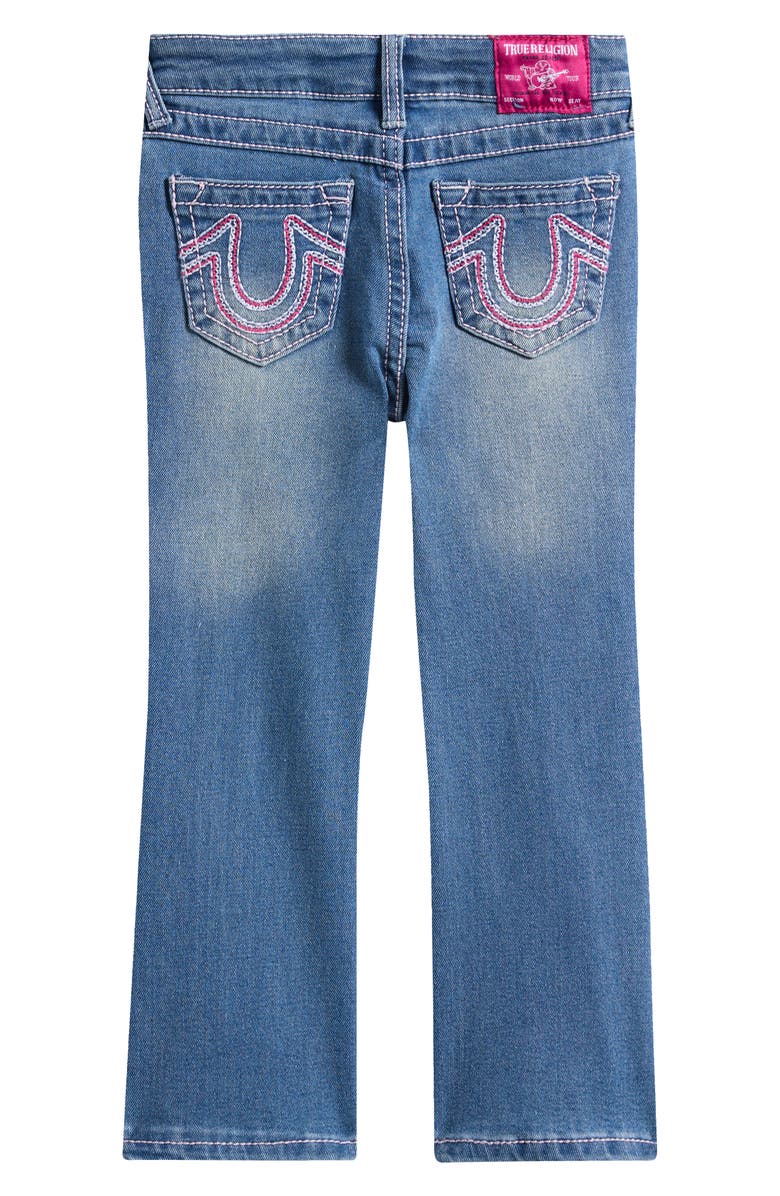 True Religion Kids' Logo Embroidered Pocket Straight Leg Jeans, Alternate, color, Just Blue