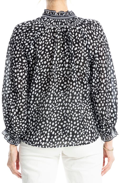 MAX STUDIO MAX STUDIO RUFFLE COLLAR PUFF SHOULDER TOP