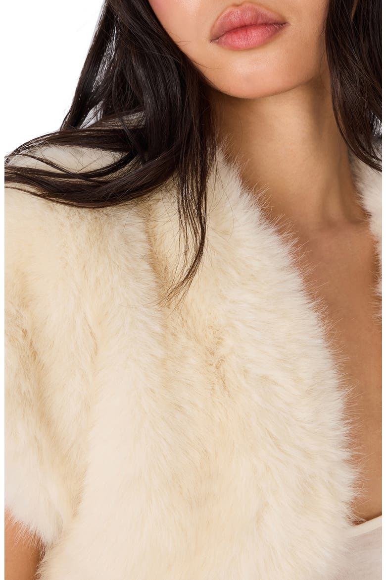 Jalen Faux Fur Bolero, Alternate, color, CREAM