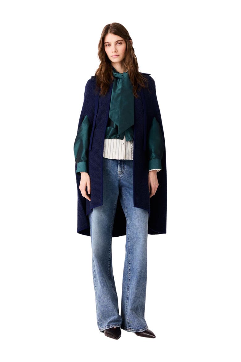Longline cape cardigan, Main, color, Navy