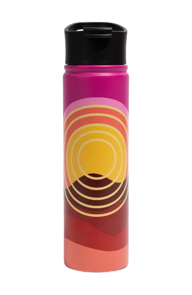 United By Blue 22 OZ Sunset Mountains Steel Bottle, Main, color, Beet Root