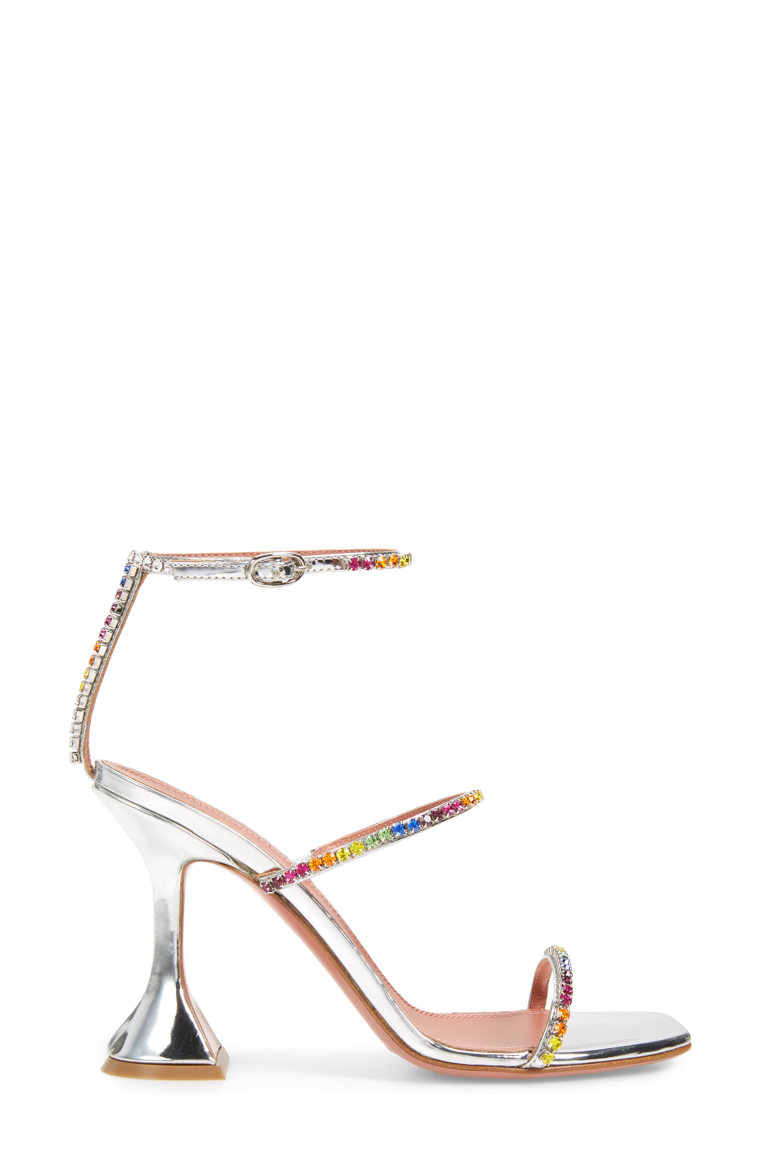 Amina Muaddi Gilda Sunset Rainbow Ankle Strap Sandal, Alternate, color, 
