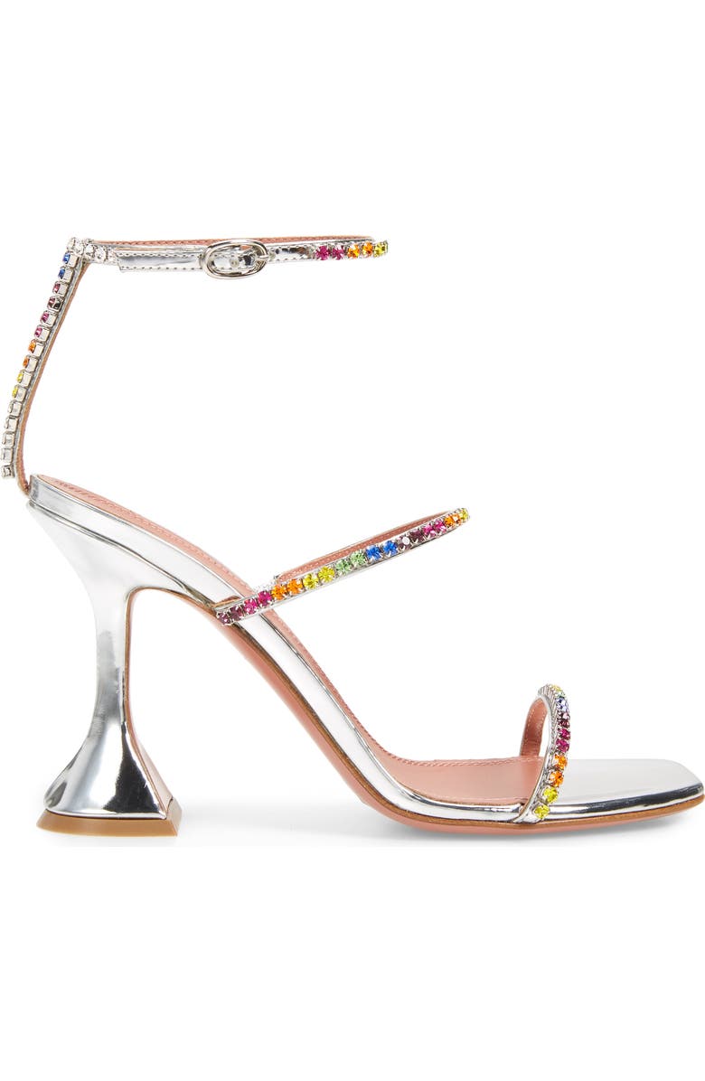 Amina Muaddi Gilda Sunset Rainbow Ankle Strap Sandal, Alternate, color,
