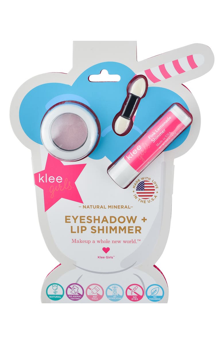Klee Kids Bubble Gum Shimmer Natural Mineral Eyeshadow & Lip Shimmer Duo, Main, color,
