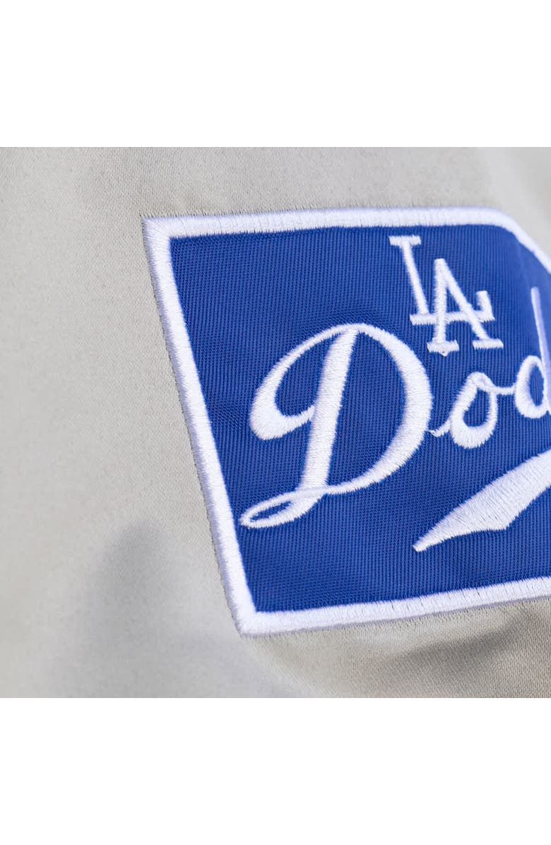 Mitchell & Ness Men's Mitchell & Ness  Gray Los Angeles Dodgers Thunderstorm Head Coach Lightweight Satin Full-Snap Jacket, Alternate, color, Gray