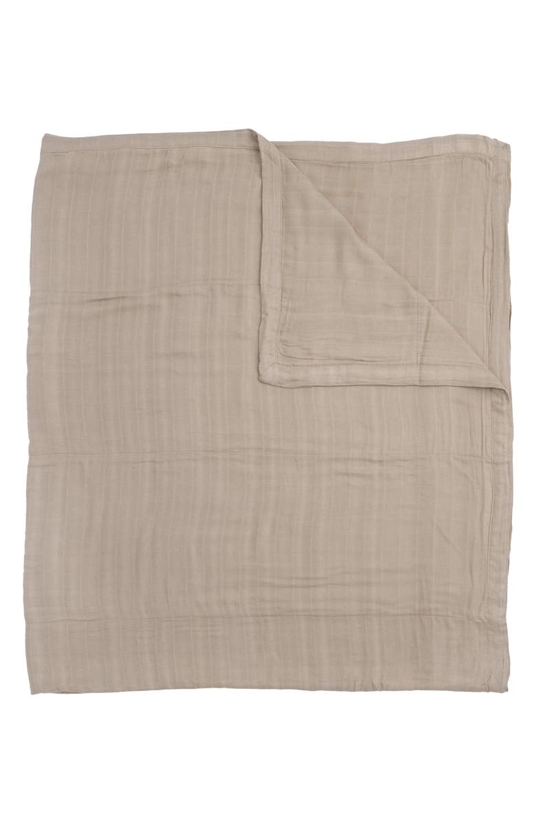 little unicorn Deluxe Muslin Quilted Throw, Alternate, color, Oatmeal