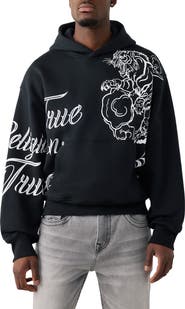 True Religion Tiger Script Boxy Hoodie