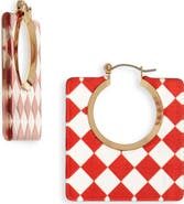 Tasha Square Resin Checked Earrings