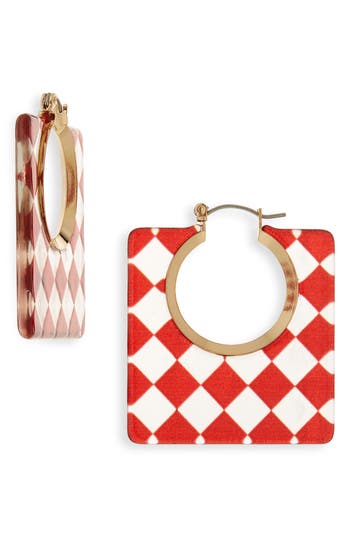 Tasha Square Resin Checked Earrings In Multi