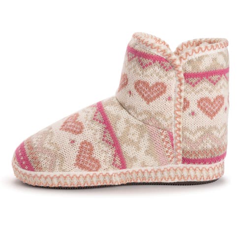Muk Luks Leigh Bootie Slipper In Pink