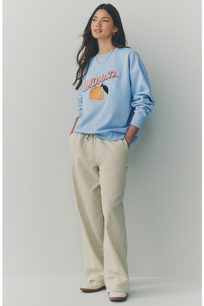 Graphic Lemon Print Sweatshirt, Alternate, color, BLUE