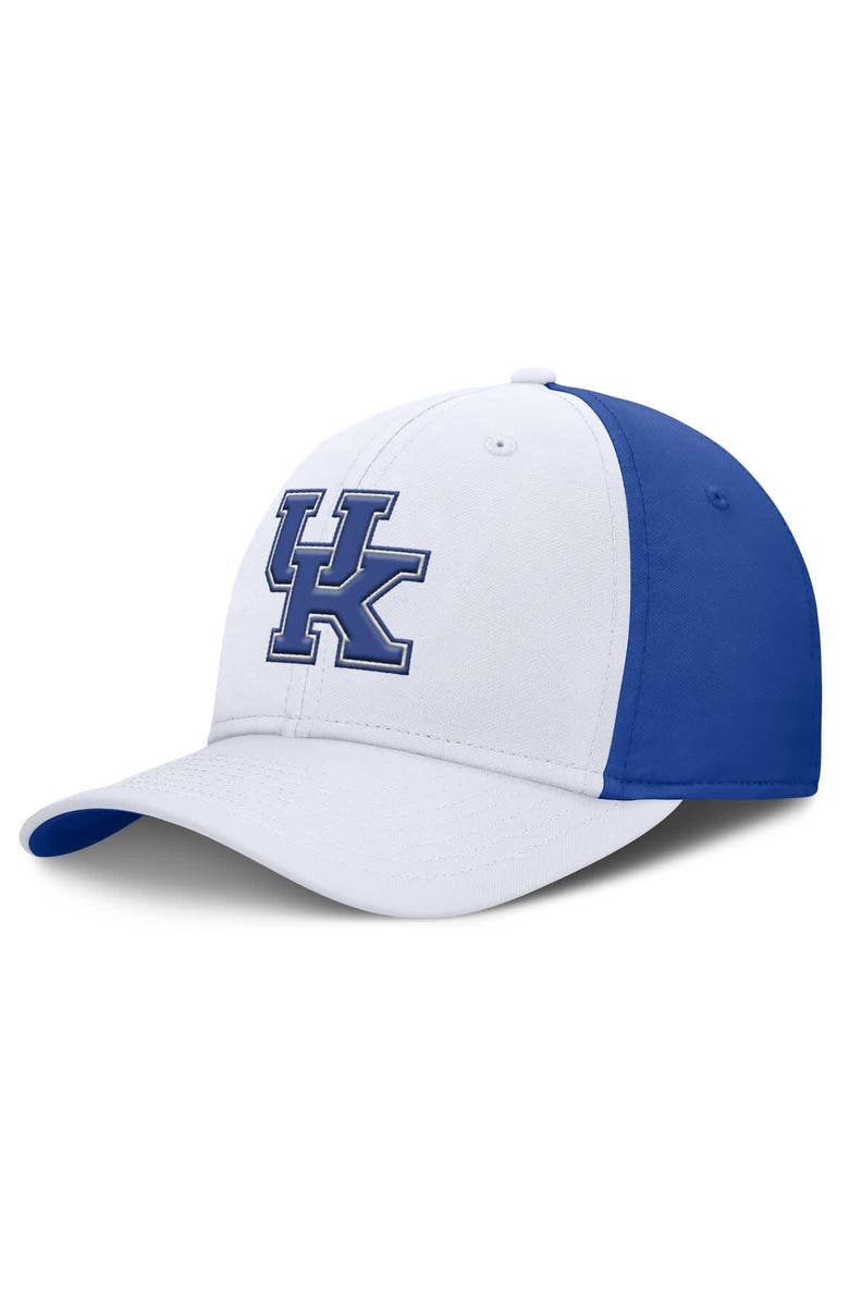 Nike Men's Nike White/Royal Kentucky Wildcats 2025 Sideline Rise Local Performance Flex Hat, Main, color, White